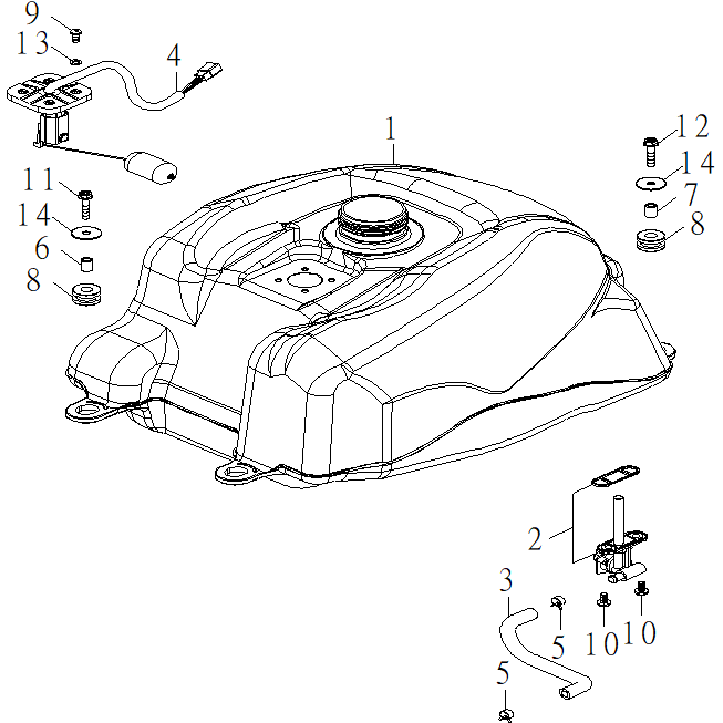 19. Бак топливный (карбюраторная версия)