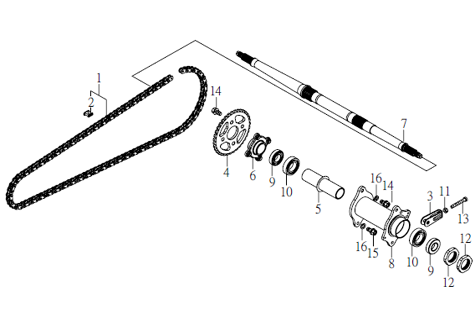 10. Вал привода задних колёс