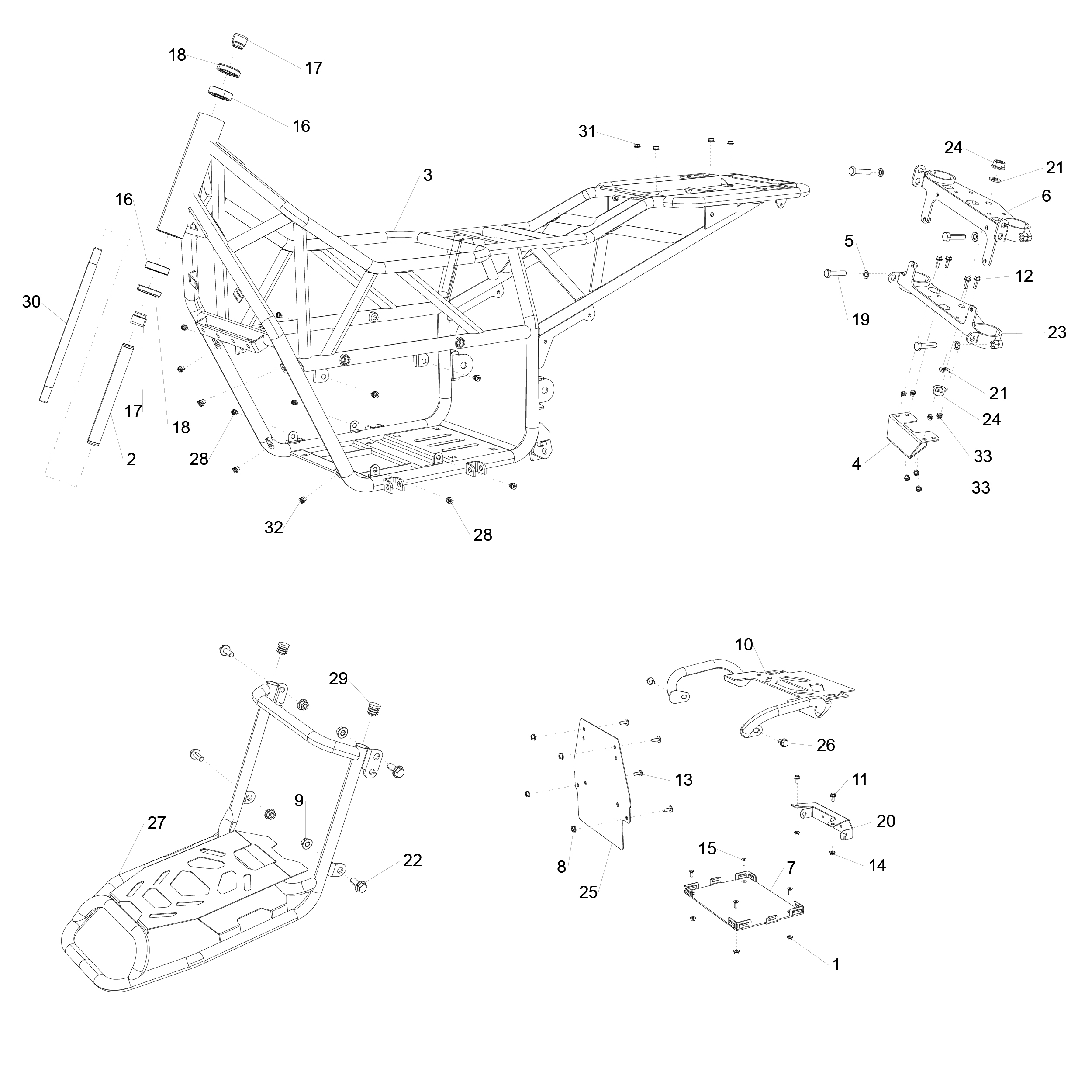 01. Рама, багажник